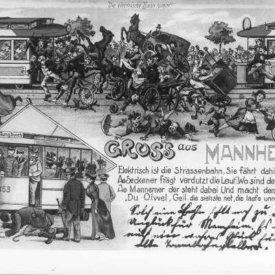 1900 - Einführung der Straßenbahn in Mannheim 
