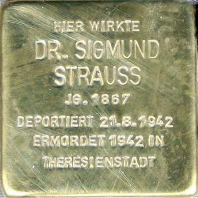 Stolperstein für Dr. Sigmund Strauss