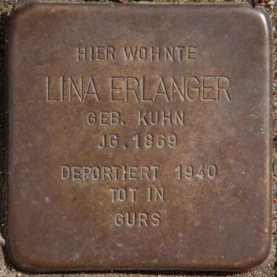 Stolperstein für Lina Erlanger