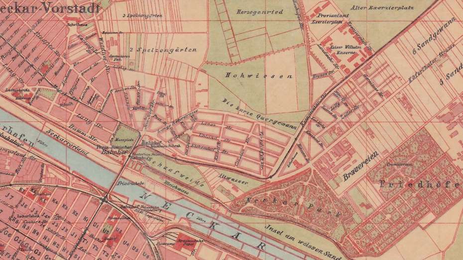 Karte der Neckarstadt von 1906