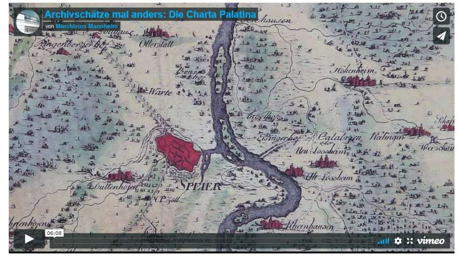 Screenshot aus dem Filmclip zur Charta Palatina, eine historische Quelle von 1774