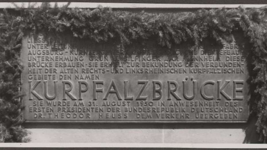 Inschrift Kurpfalzbrücke