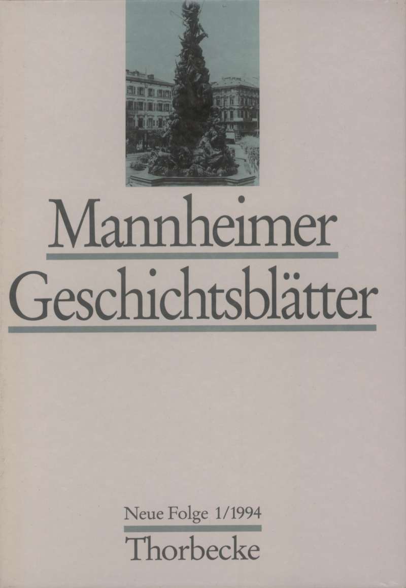 Cover-Abbildung: Cover: Mannheimer Geschichtsblätter 1/1994