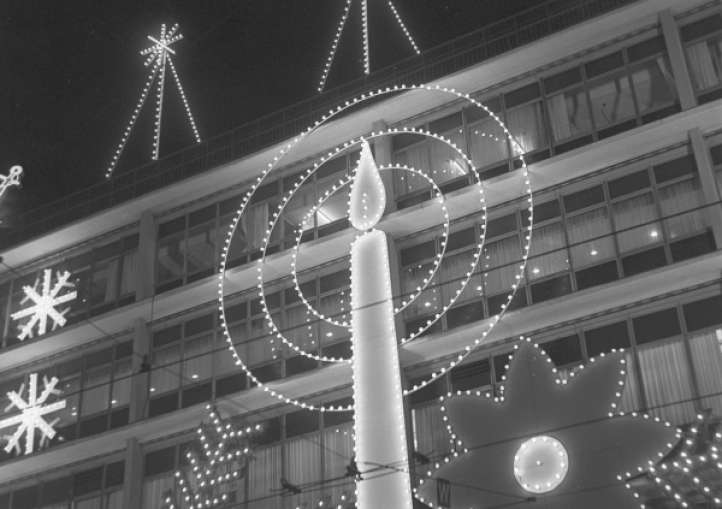 Adventsbeleuchtung Kaufhaus Anker, 1960