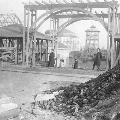 1907 - Das Ausstellungsgelände wird aufgebaut. 