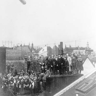  1908 - Luftschiff " Zeppelin " über Mannheim 