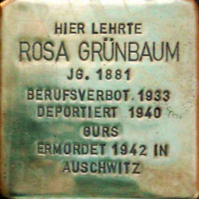 Stolperstein für Rosa Grünbaum