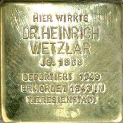 Stolperstein für Dr. Heinrich Wetzlar