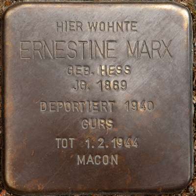 Stolperstein für Ernestine Marx