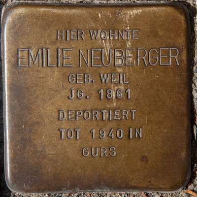 Stolpersteine für Emilie Neuberger