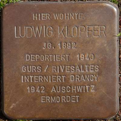 Stolperstein für Ludwig Klopfer