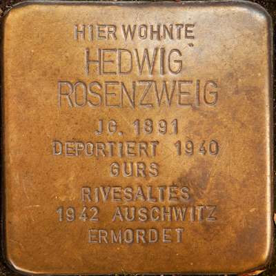 Stolperstein für Hedwig Rosenzweig