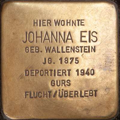 Stolperstein für Johanna Eis