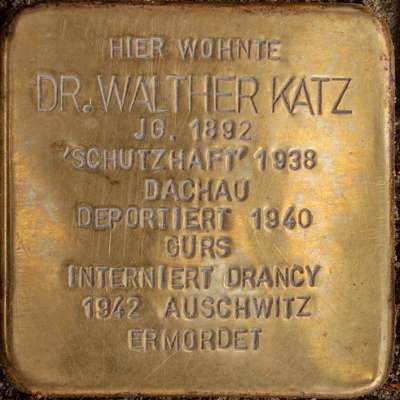 Stolperstein für Dr. Walther Katz
