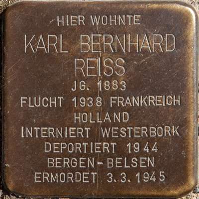 Stolperstein für Karl Bernhard Reiss
