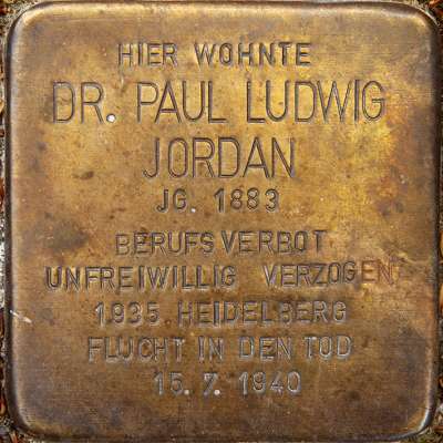 Stolperstein für Dr. Paul Ludwig Jordan
