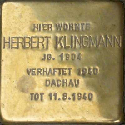 Stolperstein für Herbert Klingmann