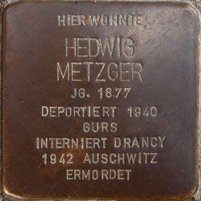 Stolperstein für Hedwig Metzger