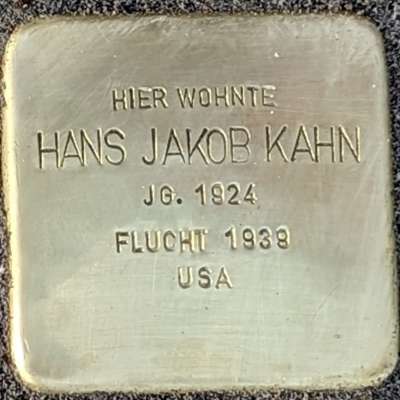 Stolperstein für Hans Kahn