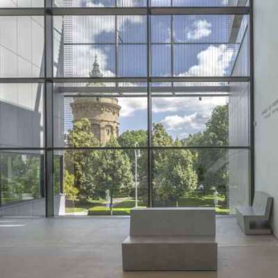 Blick aus dem Neubau der Kunsthalle Mannheim