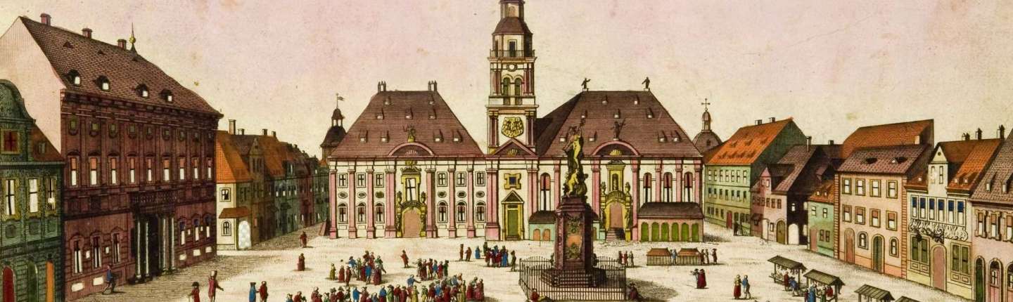 Marktszene aus dem 18. Jahrhundert (Detailansicht)