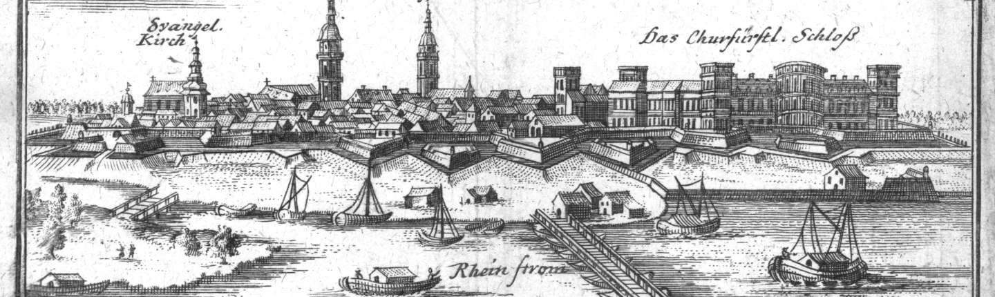 "Die Stadt Mannheim", Kupferstich aus Rheinischer Antiquarius oder ausführlicher Beschreibung des Rheinstroms von J. H. Diethelm, 1776