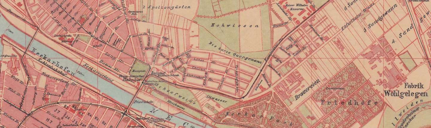 Karte der Neckarstadt von 1906