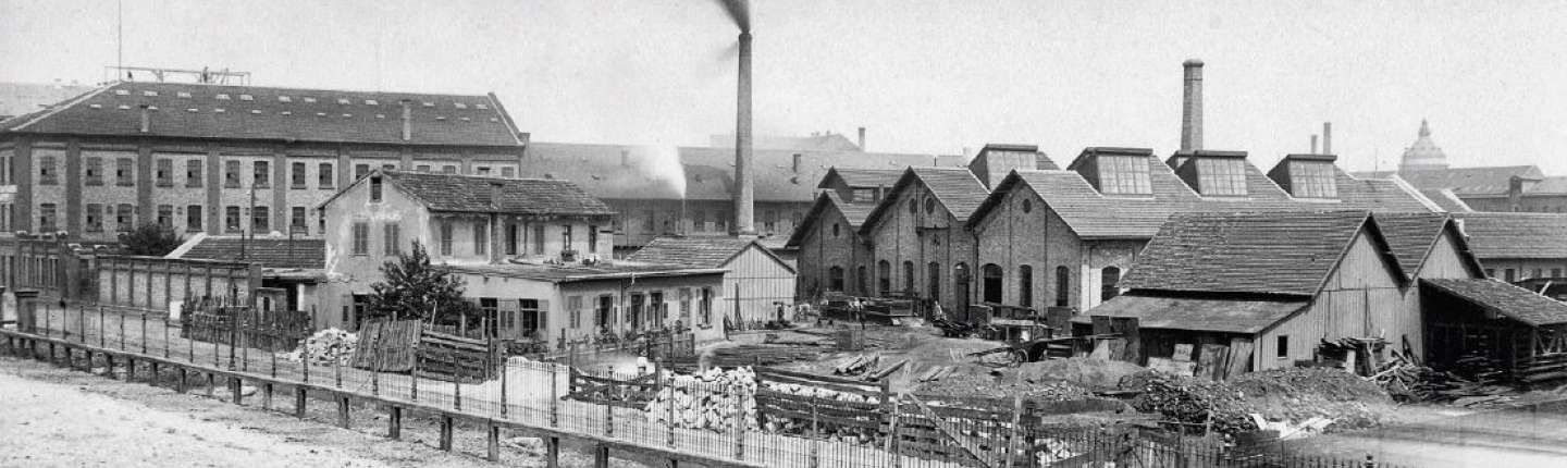Ansicht der "Mohr & Federhaff" Fabrik in der Schwetzingerstadt