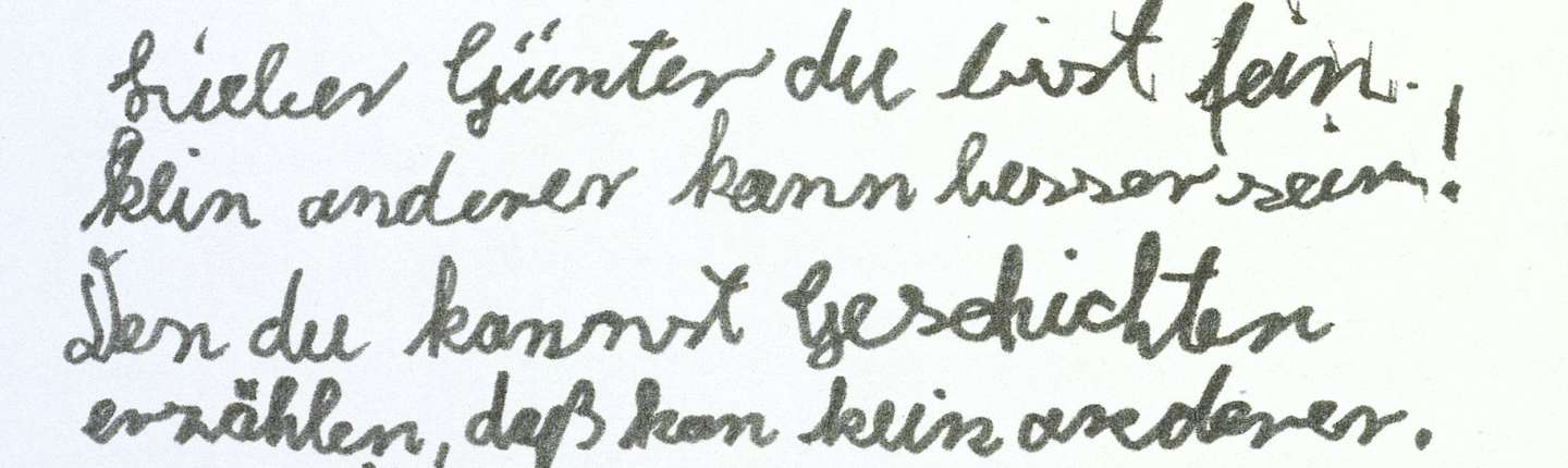 Foto schwarz-weiß eines Briefes an Meder