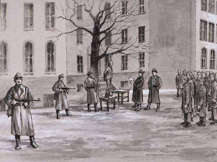 Zeichnung der Hinrichtung Krainski