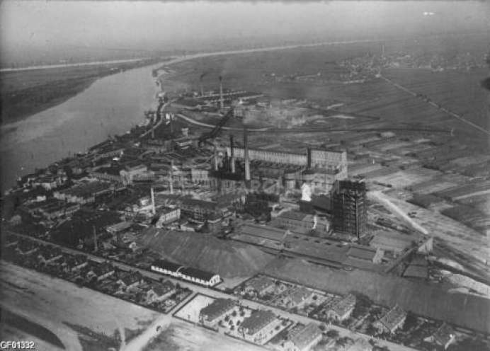 Zellstofffabrik Waldhof, Luftaufnahme, 1909