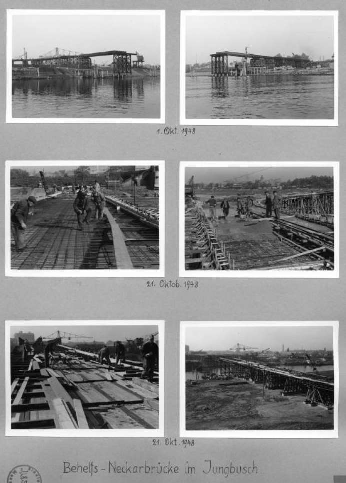 Bau der Behelfsbrücke, 19498
