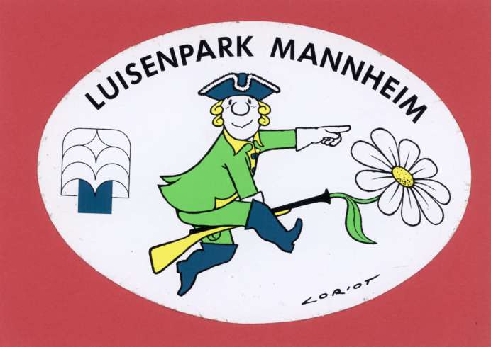 Aufkleber "Luisenpark Mannheim" v. Loriot, 1975