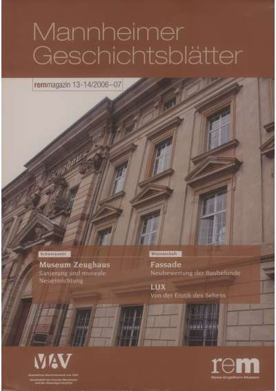 Cover-Abbildung:Cover: Mannheimer Geschichtsblätter 13-14/2006