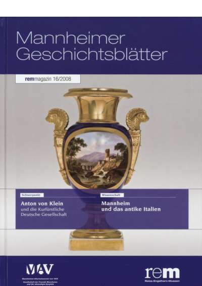 Cover-Abbildung:Mannheimer Geschichtsblätter 16/2008